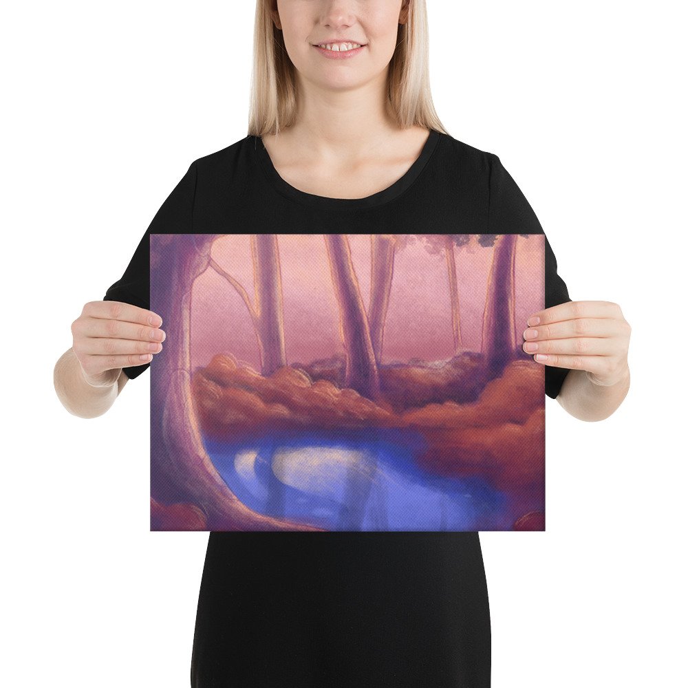 Digital Autumn Forest Canvas (in) - Image 2