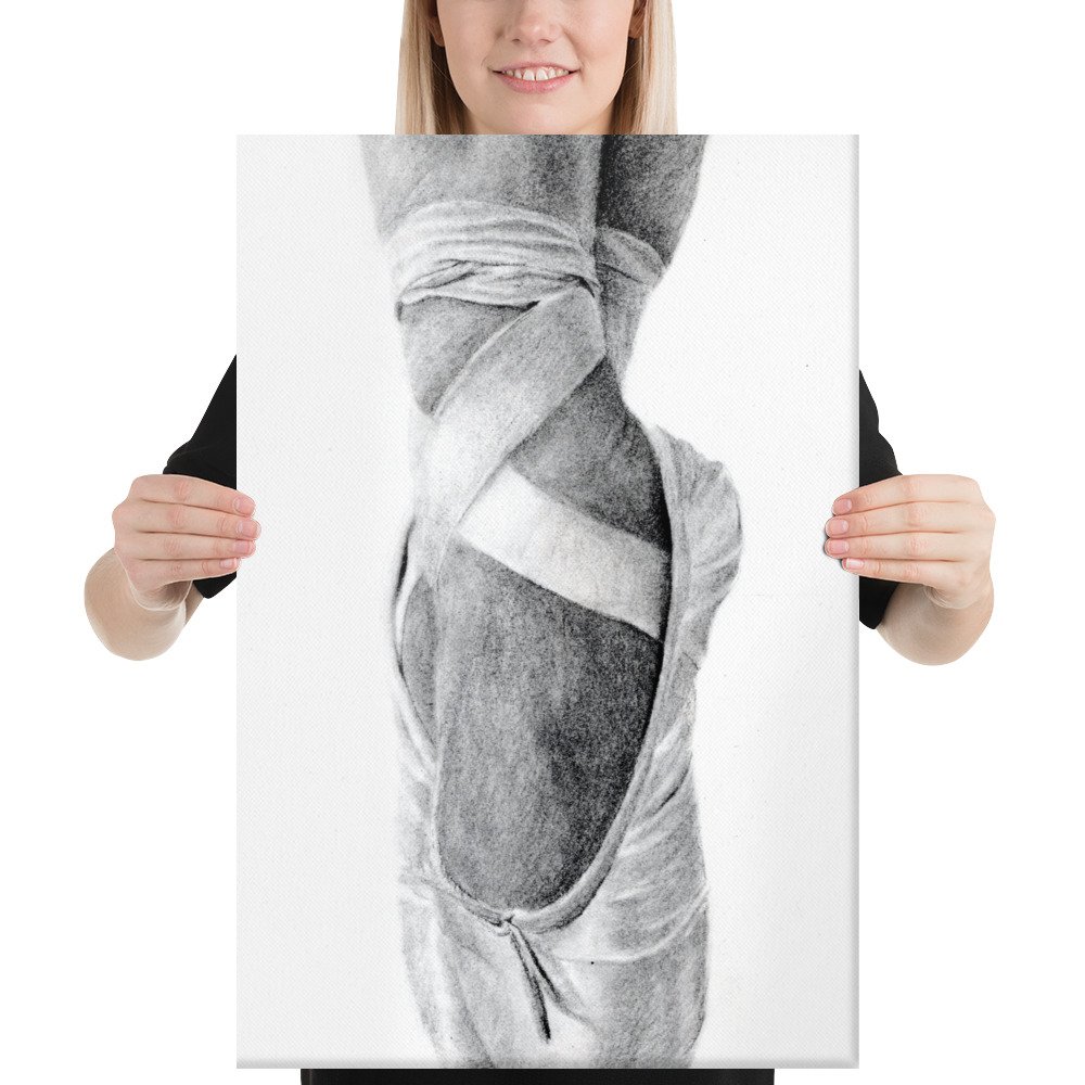 Charcoal En Pointe Canvas (in)