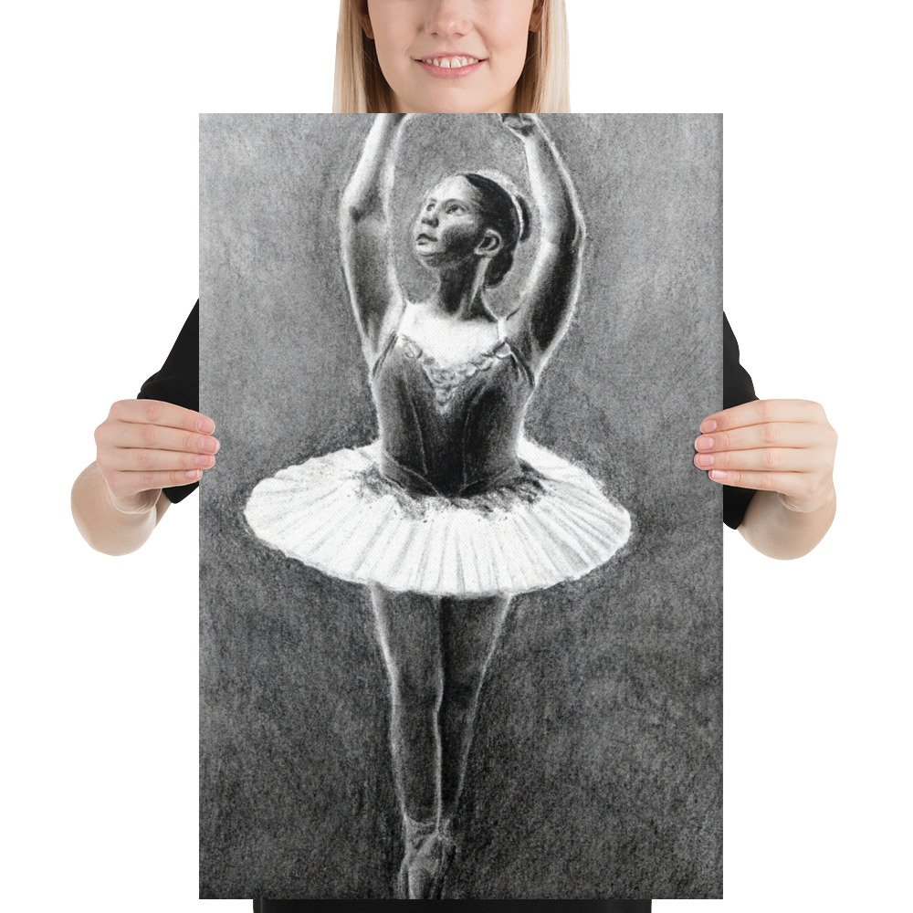 Charcoal Ballerina Canvas (in)