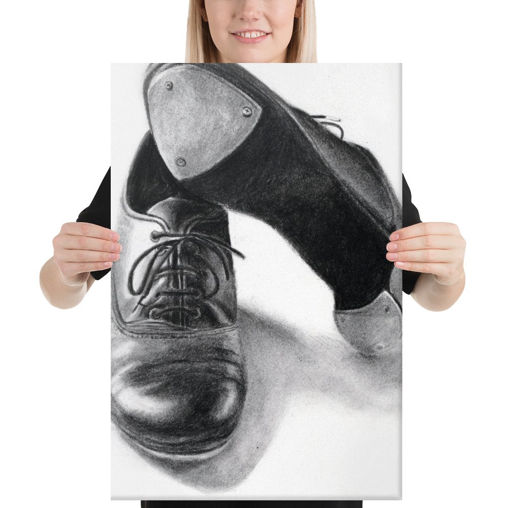 Charcoal Tap Shoes Canvas (in)