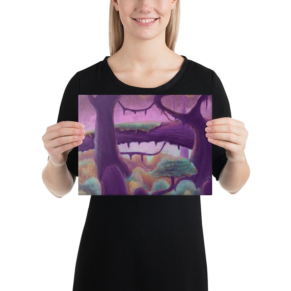 Digital Acidic Forest Canvas (in)