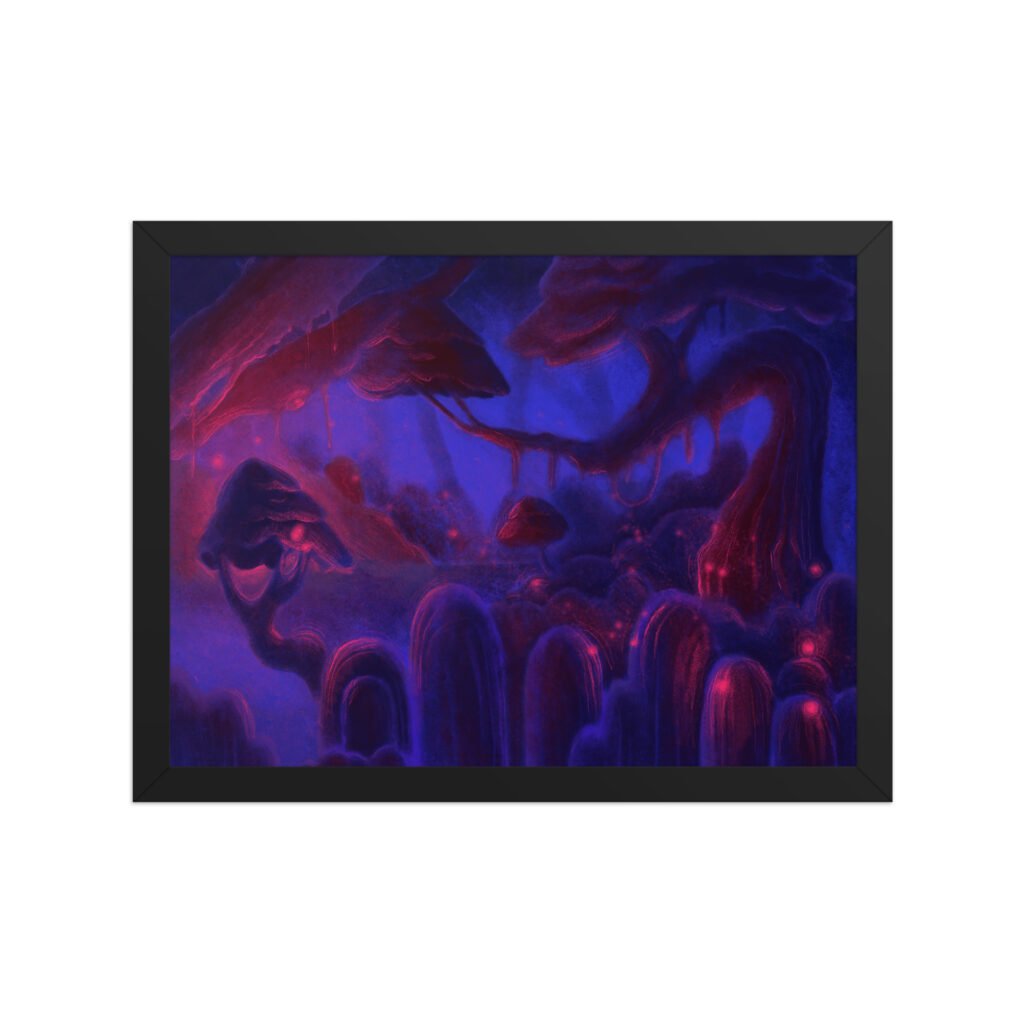 Digital Corrupted Forest Framed Poster (in)
