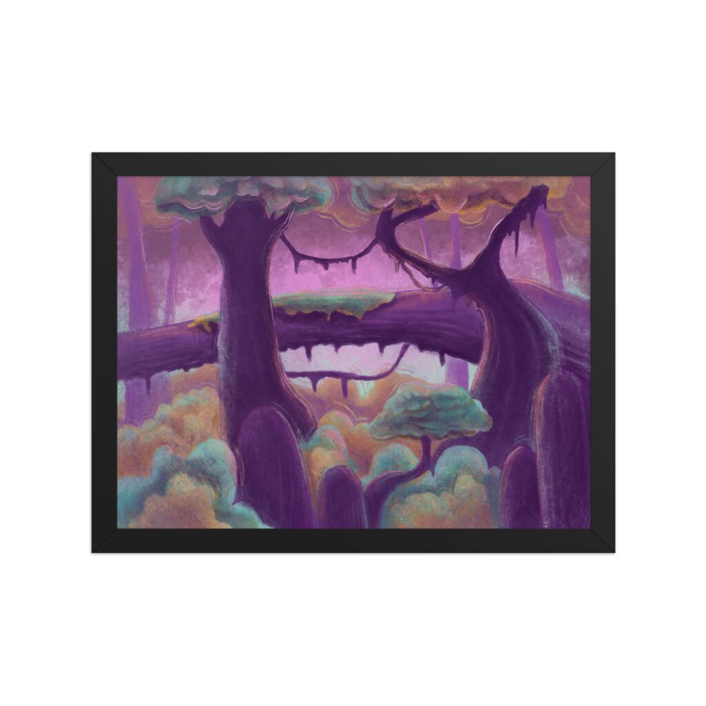 Digital Acidic Forest Framed Poster (in)