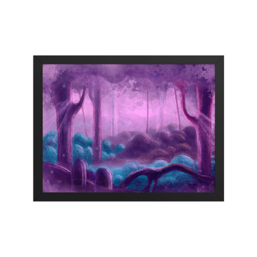 Digital Lavender Forest Framed Poster (in)
