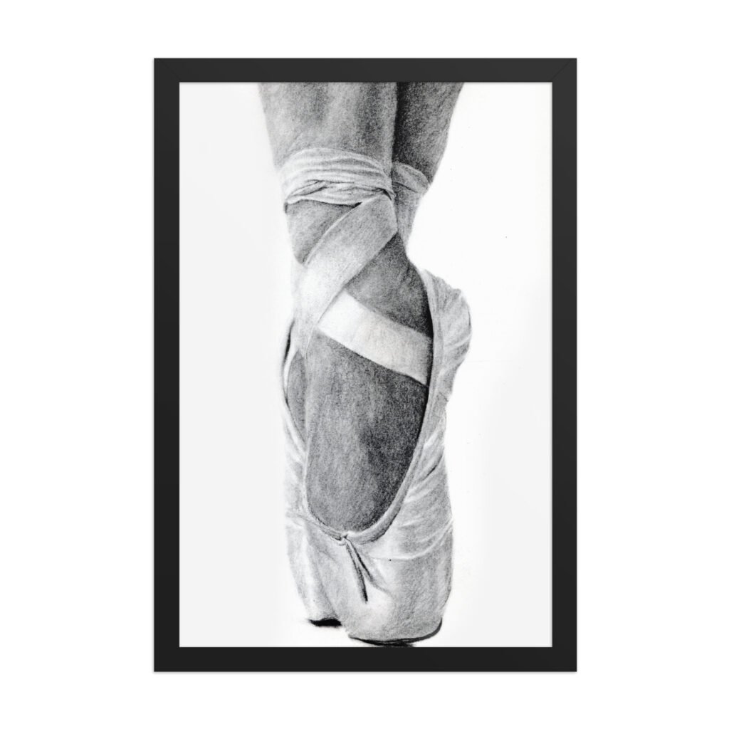 Charcoal En Pointe Framed Poster (in)
