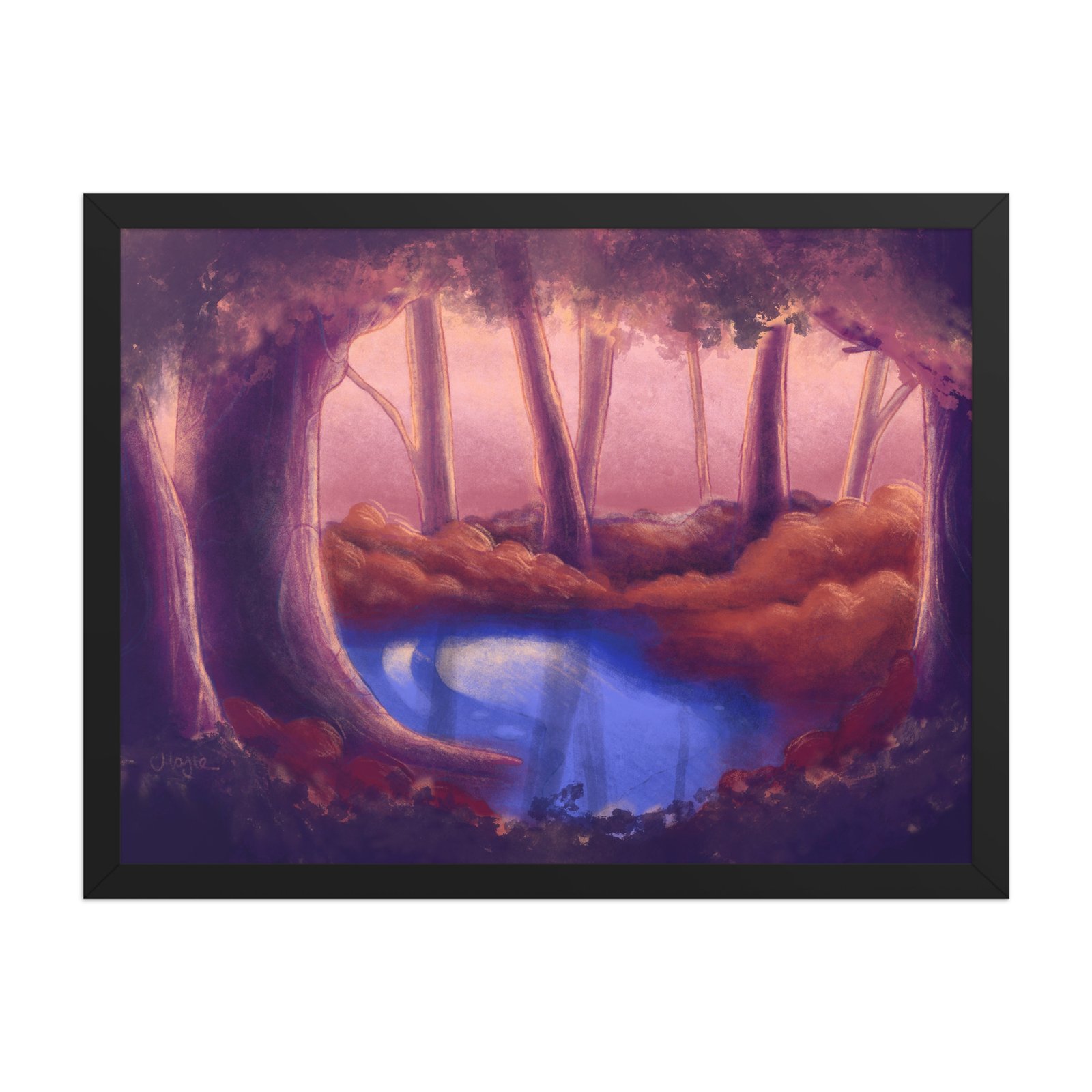 Digital Autumn Forest Framed Poster (in) - Image 3