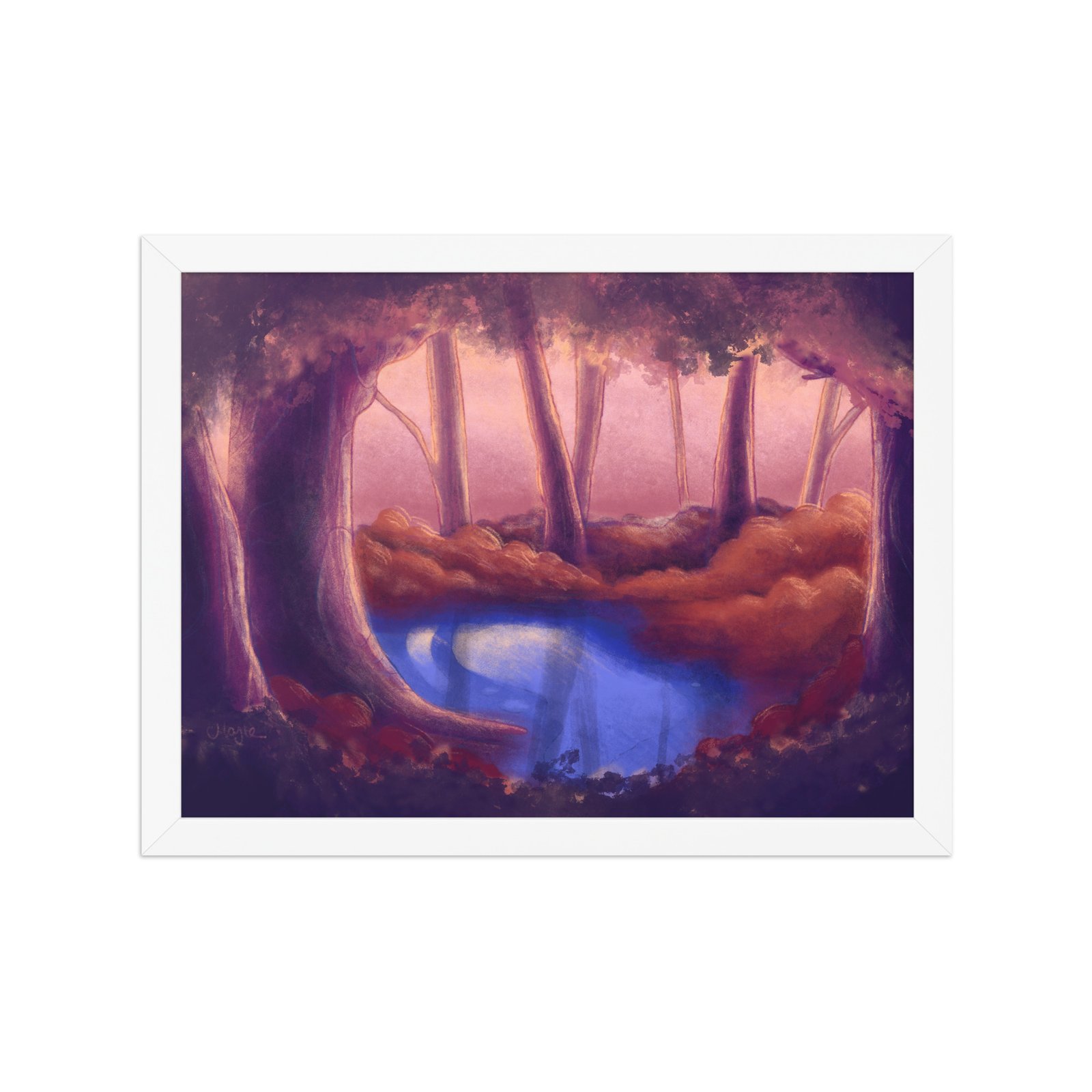 Digital Autumn Forest Framed Poster (in) - Image 2