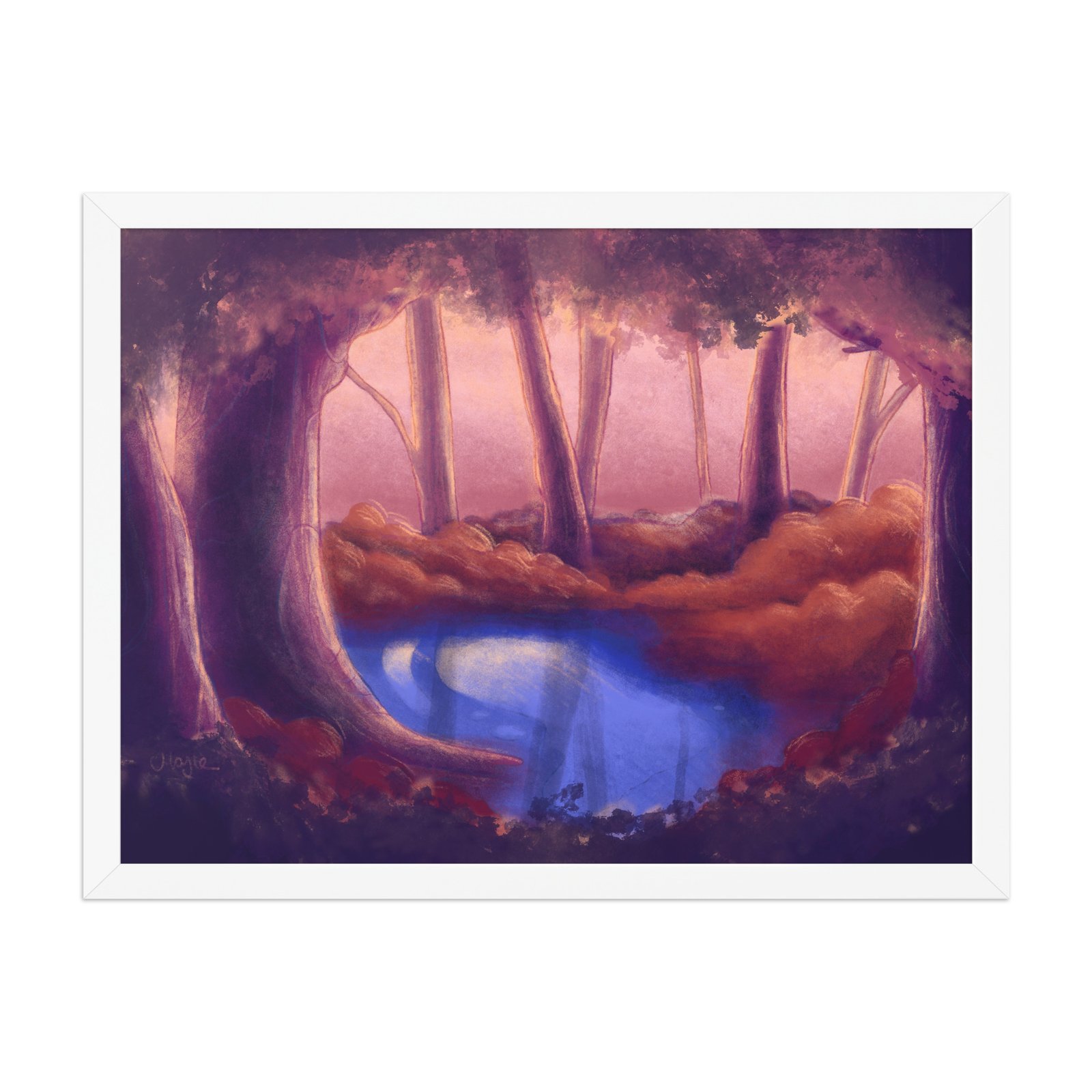 Digital Autumn Forest Framed Poster (in) - Image 4