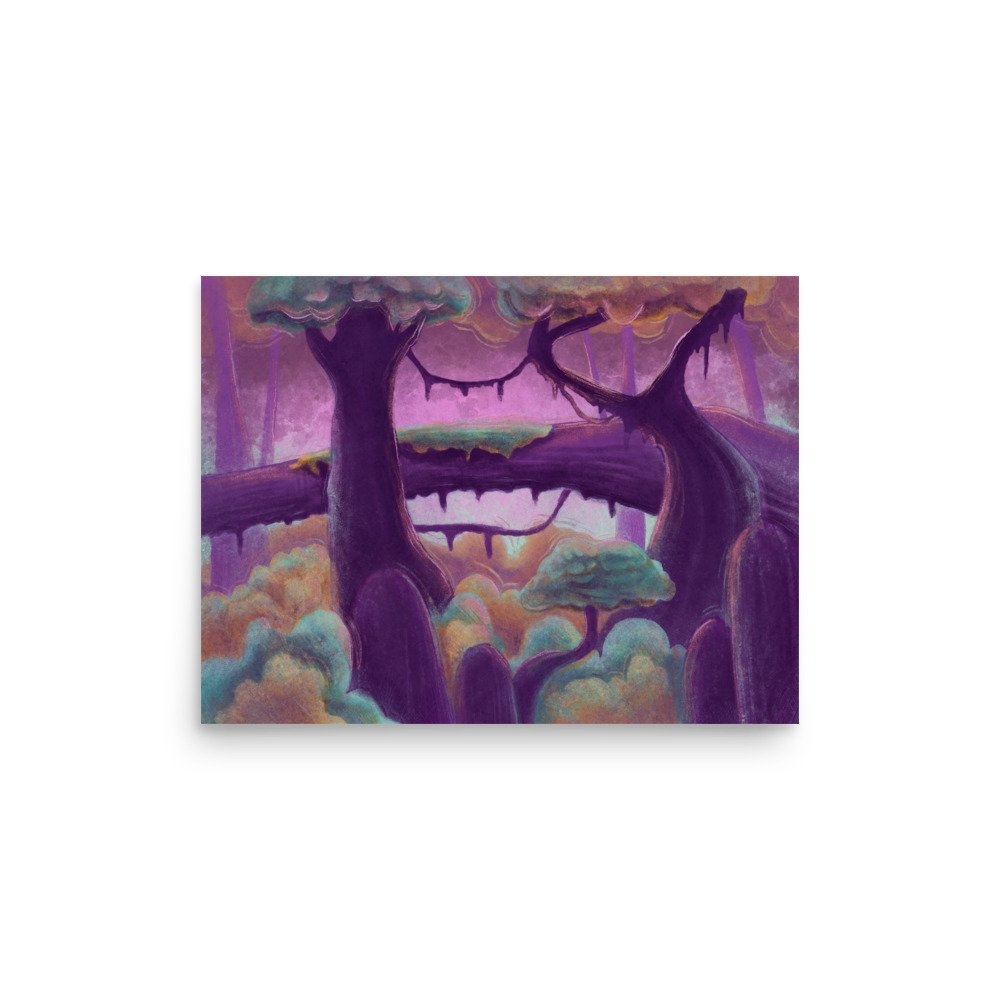 Digital Acidic Forest Poster (in)