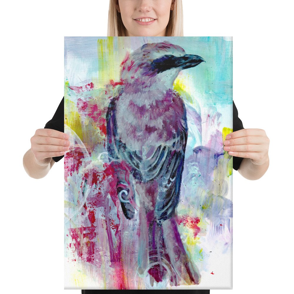 Mixed Media Shrike Canvas (in)