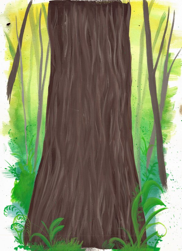 Gouache Towering Tree